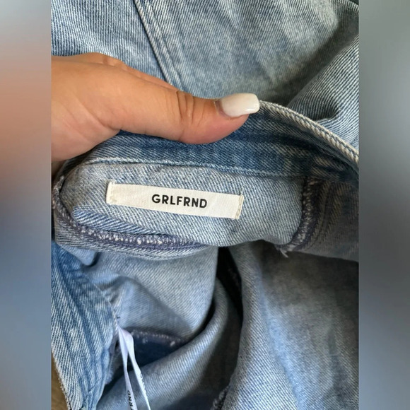 GRLFRND Vanessa denim halter neck mini dress, size XS - Picture 3 of 5